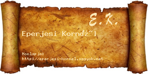 Eperjesi Kornél névjegykártya